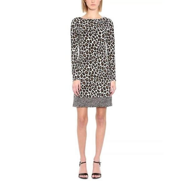 MICHAEL Michael Kors Animal Print Shift Dress Leopard - Picture 1 of 5
